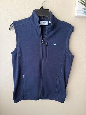 Southern Tide Boys Fleece Vest, Navy Blue XL 14/16 Preppy, Zip Front